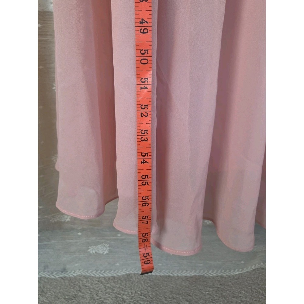 Pink Chiffon Maxi Dress 8 Corset Sleeveless Adjustable Straps Ruched Flowy NWOT - Picture 8 of 8